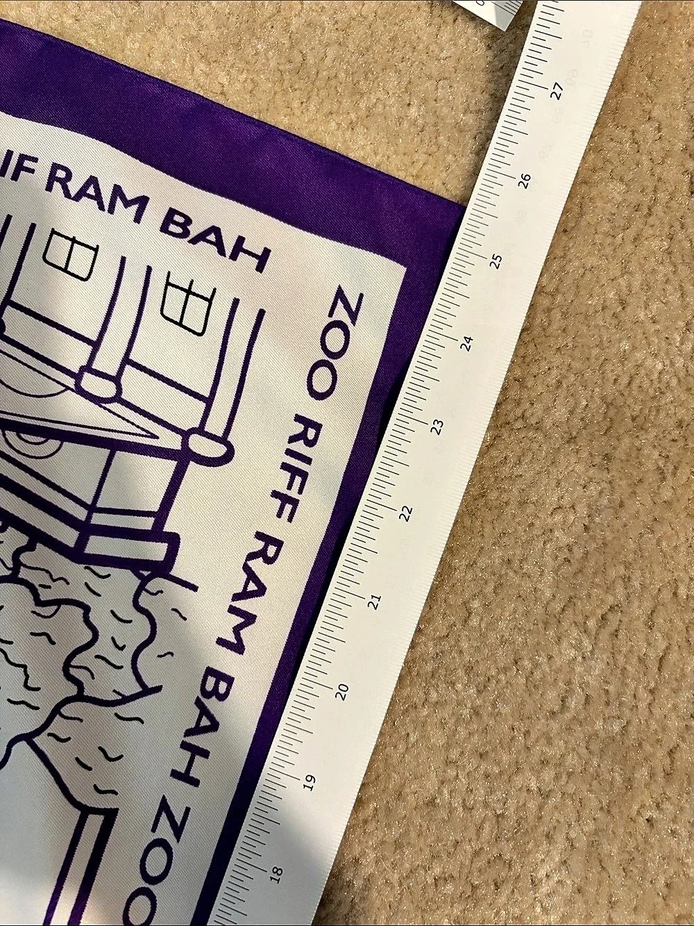 Riff Ram Bah Zoo Texas Christian University Scarf Purple & White